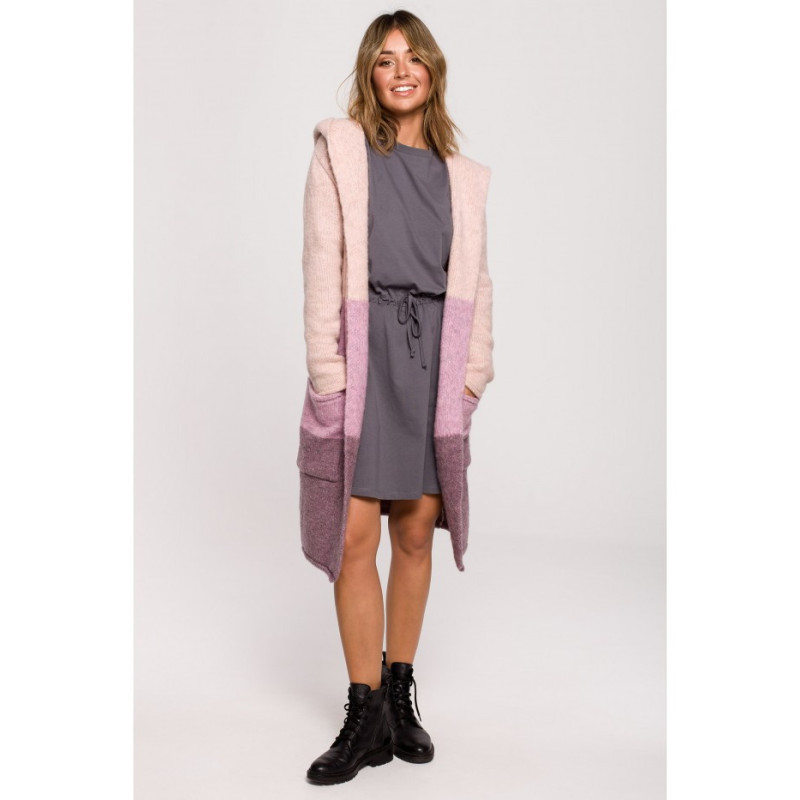 BK072 Kardigan w pasy wielokolorowe - model 3