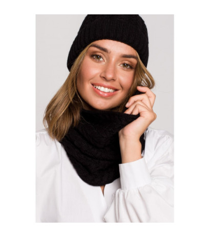 BK082 Komin splot warkocz - czarny