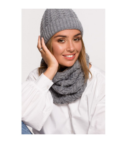 BK082 Komin splot warkocz - szary