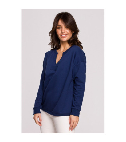 B225 Bluza z wycięciem w dekolcie - atramentowa