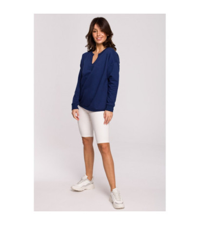 B225 Bluza z wycięciem w dekolcie - atramentowa