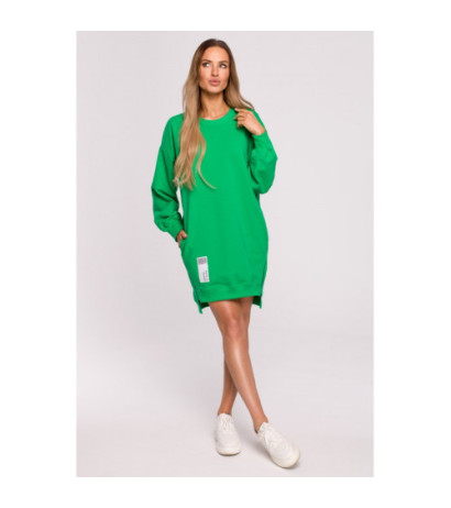 M676 Tunika z naszywką i ozdobnymi zamkami - soczysta zieleń