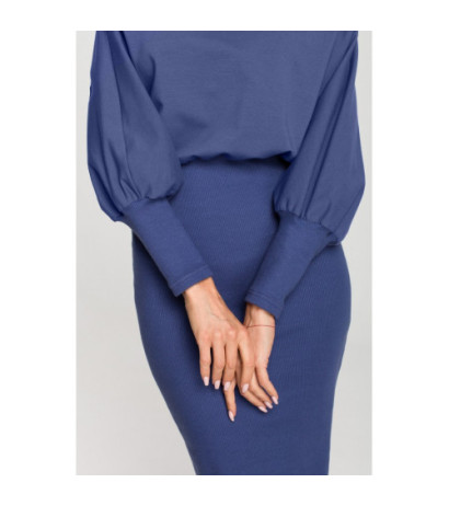 M690 Sukienka z dołem ze ściągacza - indygo