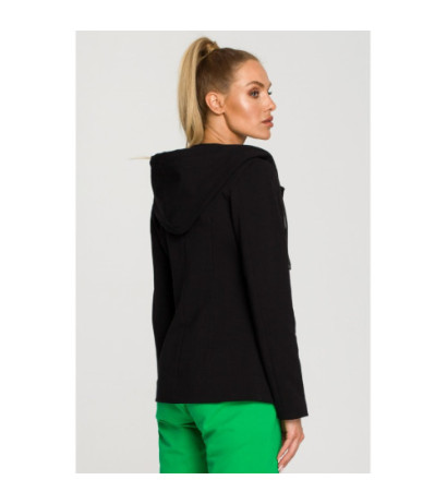 M691 Żakiet z kapturem i trokami - czarny