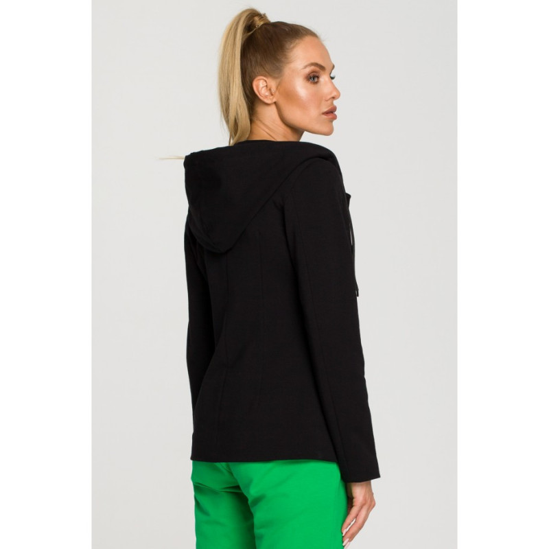 M691 Żakiet z kapturem i trokami - czarny