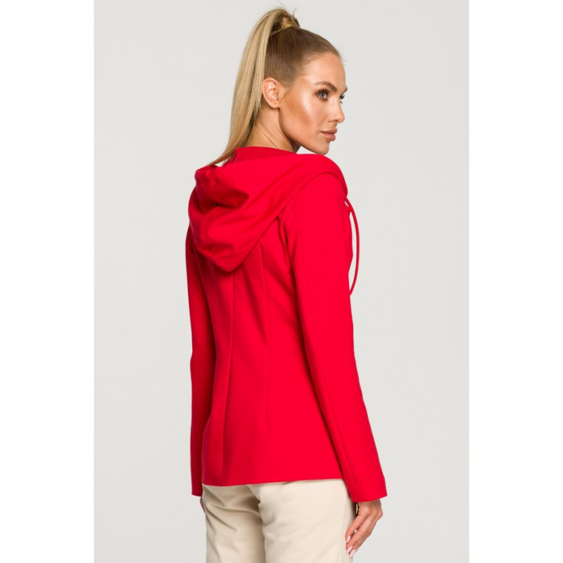 M691 Żakiet z kapturem i trokami - czerwony