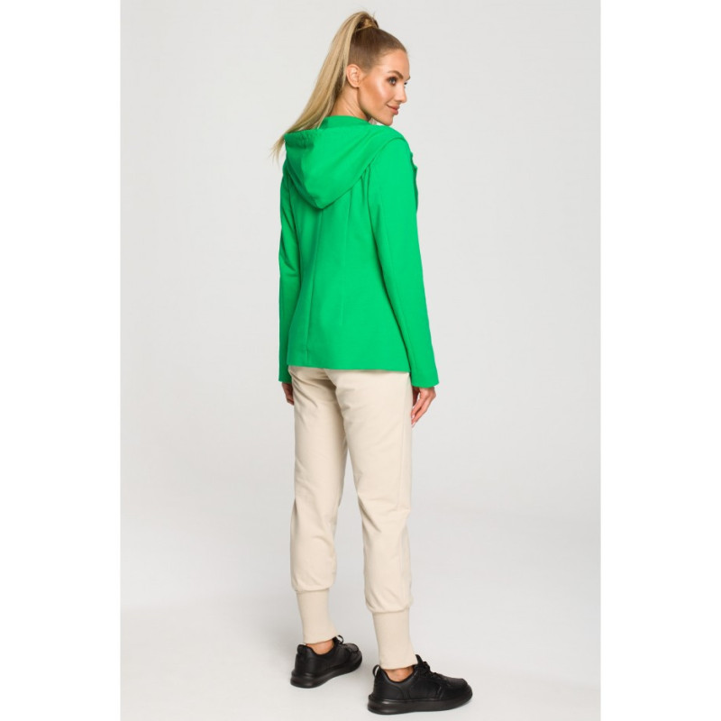 M691 Żakiet z kapturem i trokami - soczysta zieleń