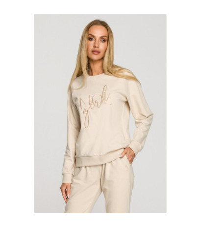 M693 Bluza z haftem - piaskowa