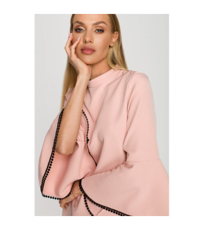 M698 Sukienka o fasonie litery A - pudrowa