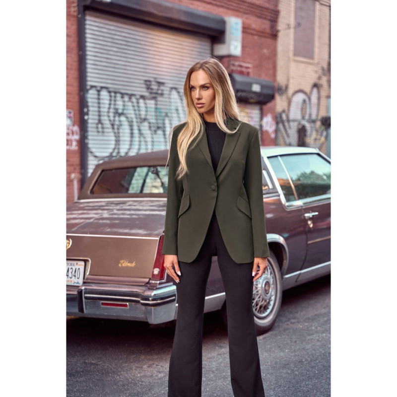 M701 Żakiet na jeden guzik z asymetrycznymi klapami - khaki