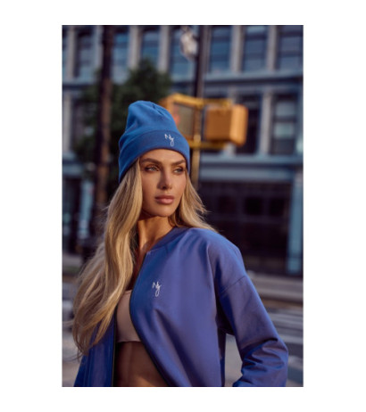 M709 Czapka beanie z haftem MOE GIRL - indygo
