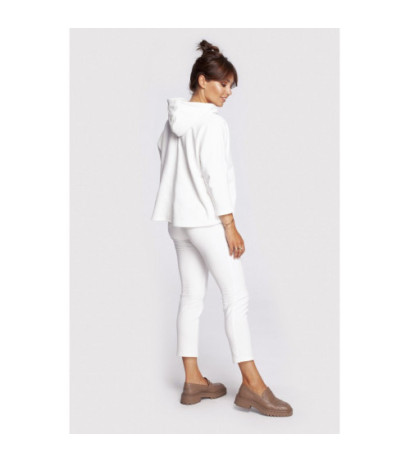 B239 Bluza o luźnym kroju z kapturem - ecru