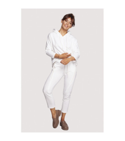 B240 Spodnie z ozdobnymi zamkami - ecru