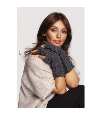 BK098 Długie rękawiczki bez palców - grafitowe