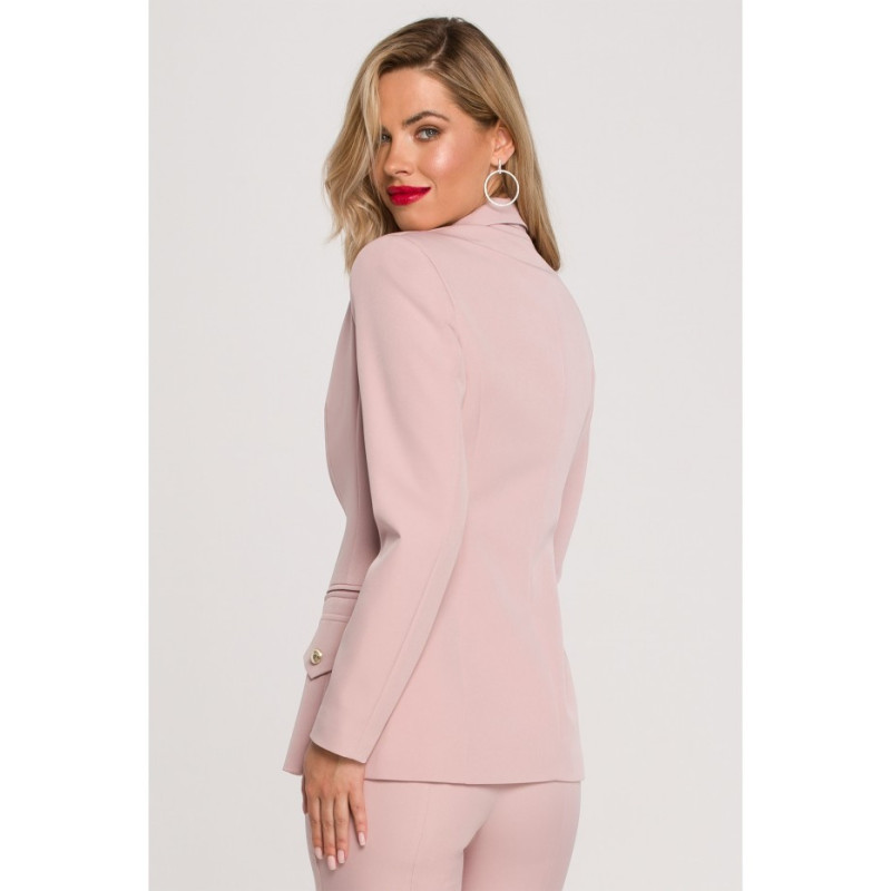 K141 Żakiet z ozdobnymi guzikami - brudny róż