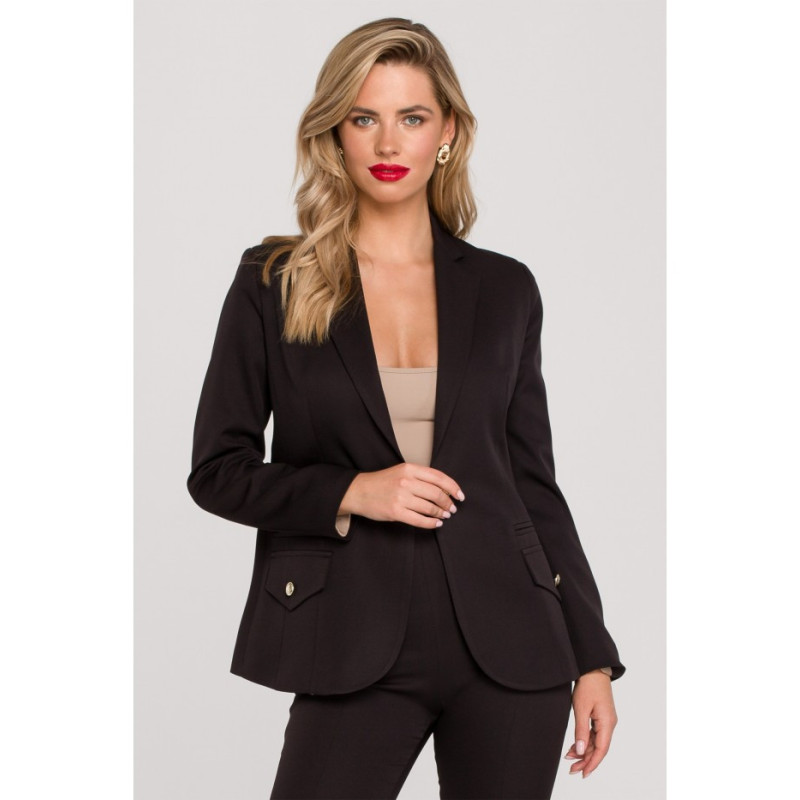 K141 Żakiet z ozdobnymi guzikami - czarny