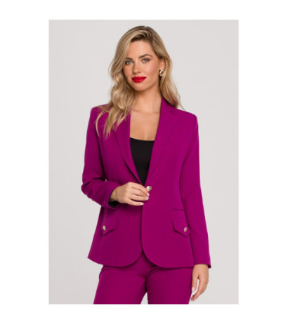 K141 Żakiet z ozdobnymi guzikami - rubin