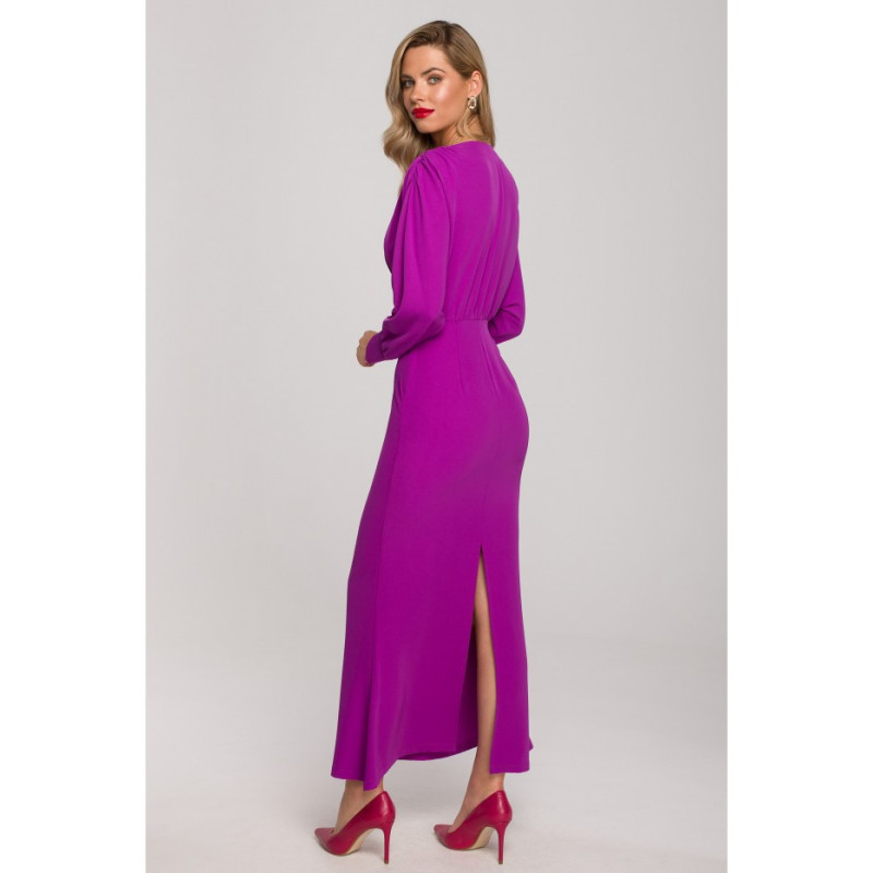 K143 Sukienka rybka z kimonową górą - lawendowa