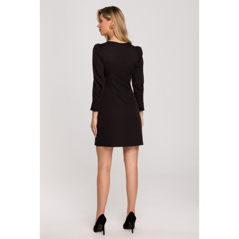 K148 Sukienka trapezowa - czarna