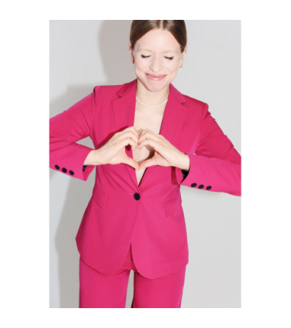 S310 Żakiet na jeden guzik gładki - śliwkowy