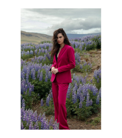 S311 Spodnie z szerokimi nogawkami - śliwkowe