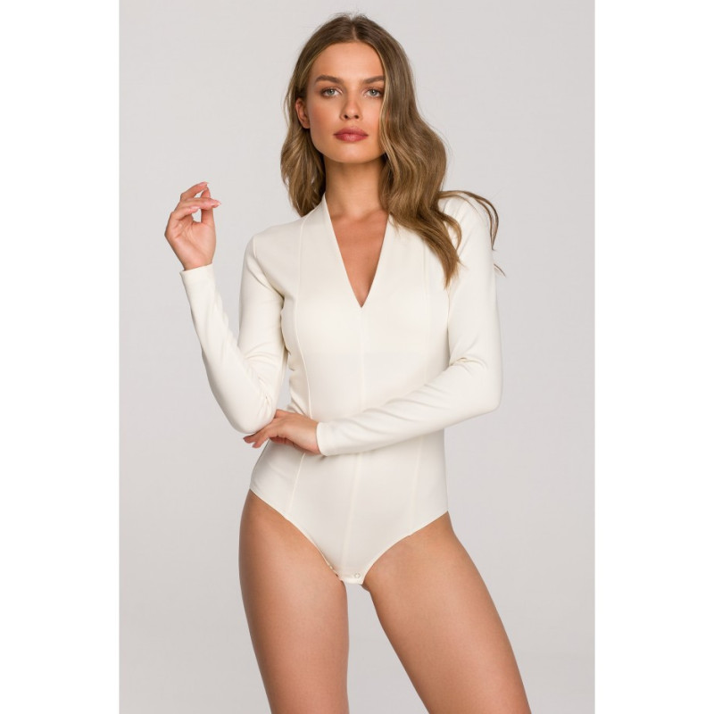 S327 Body z dekoltem - ecru
