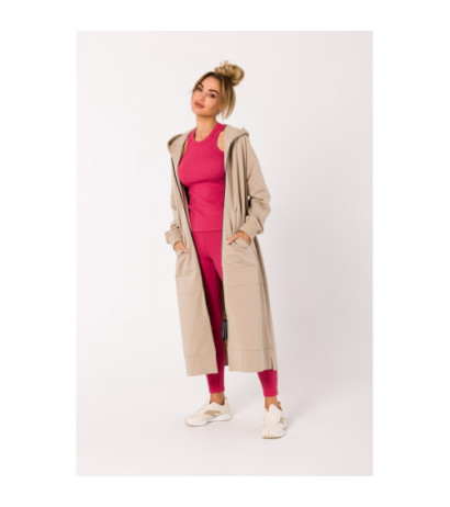 M729 Bluza długa jak parka - beżowa