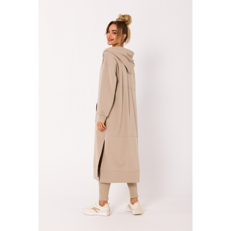 M729 Bluza długa jak parka - beżowa