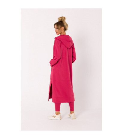 M729 Bluza długa jak parka - koralowa