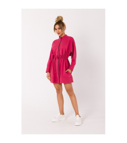 M733 Sukienka na zamek z wycięciami na plecach - koralowa