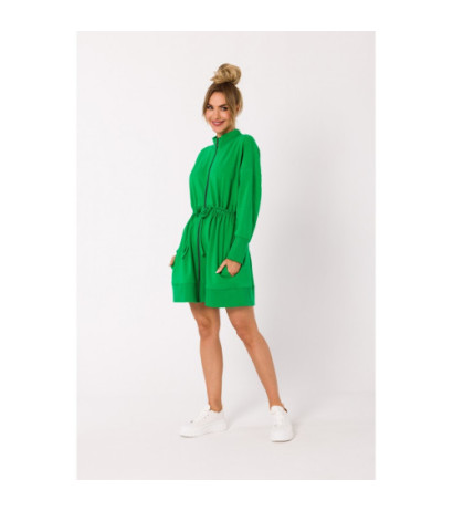 M733 Sukienka na zamek z wycięciami na plecach - soczysta zieleń