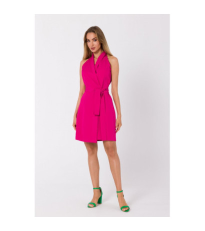 M747 Sukienka żakietowa bez rękawów - fuksja