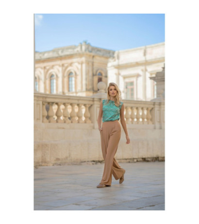 S331 Spodnie z szerokimi nogawkami - beżowe