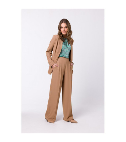 S331 Spodnie z szerokimi nogawkami - beżowe