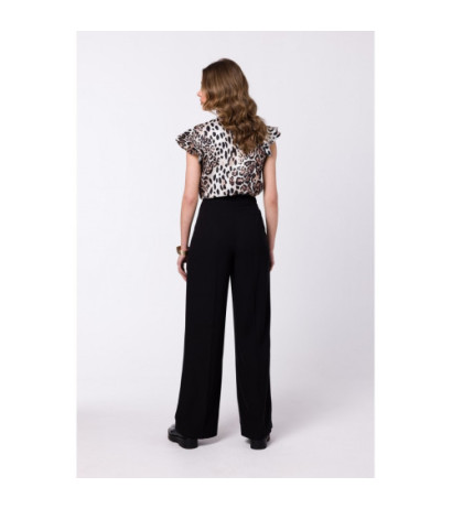 S331 Spodnie z szerokimi nogawkami - czarne