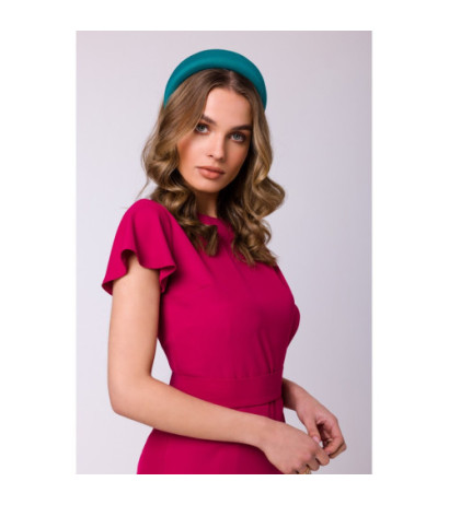 S336 Sukienka ołówkowa z paskiem - śliwka