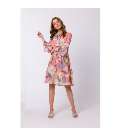 S337 Sukienka szyfonowa z wiązaniem przy szyi - model 1