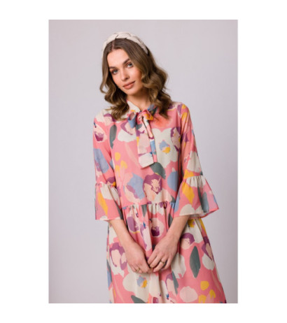 S337 Sukienka szyfonowa z wiązaniem przy szyi - model 1