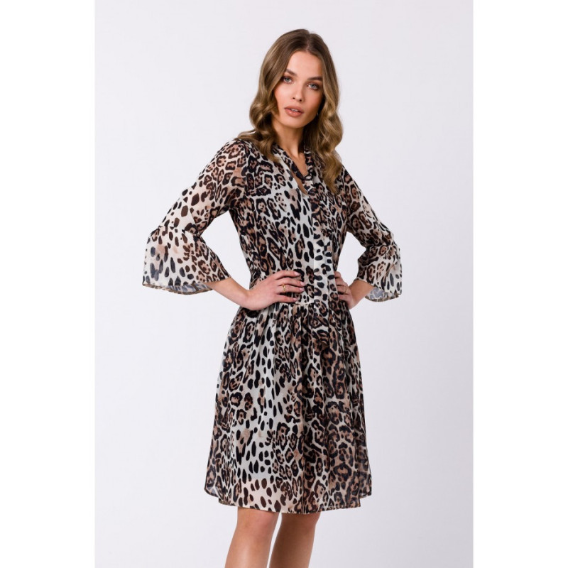 S337 Sukienka szyfonowa z wiązaniem przy szyi - model 2