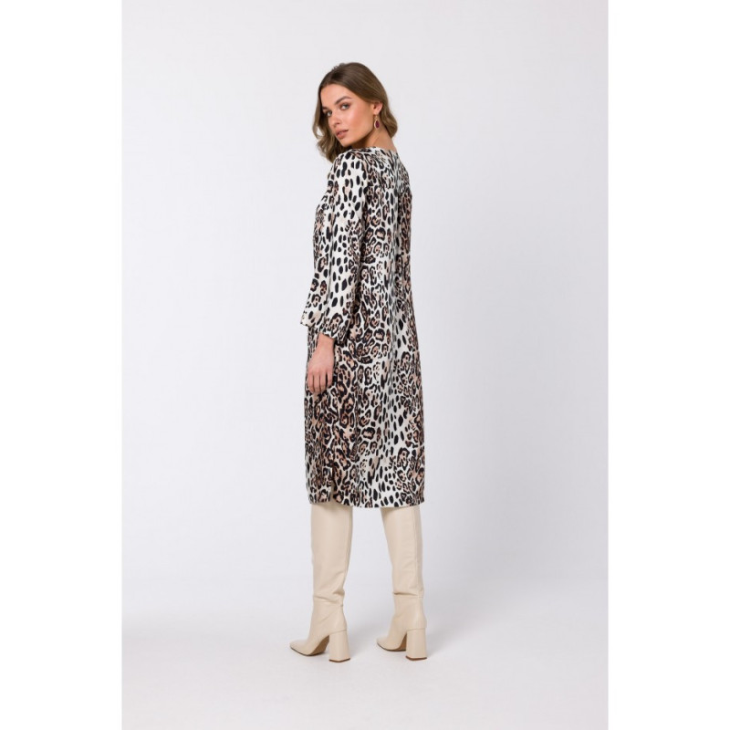 S338 Sukienka typu kaftan z wiązaniem przy szyi - model 2