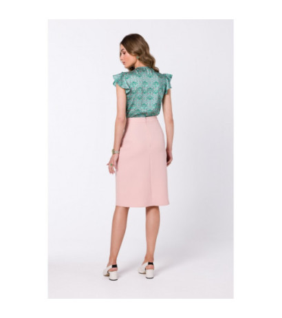 S343 Spódnica - pudrowa