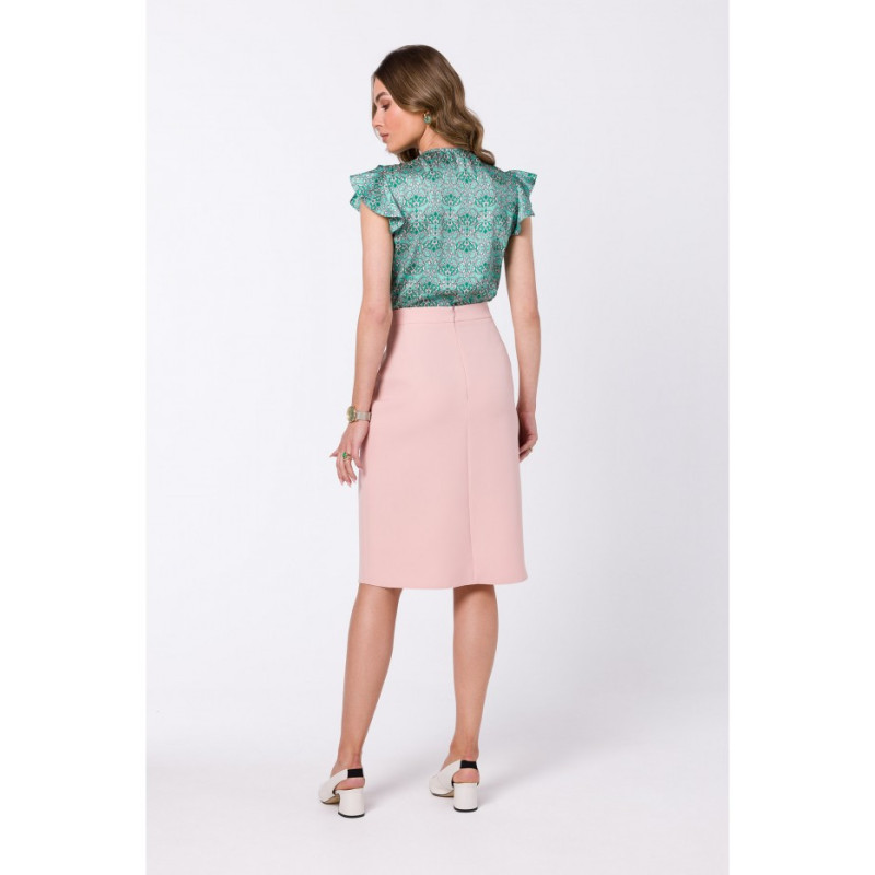 S343 Spódnica - pudrowa