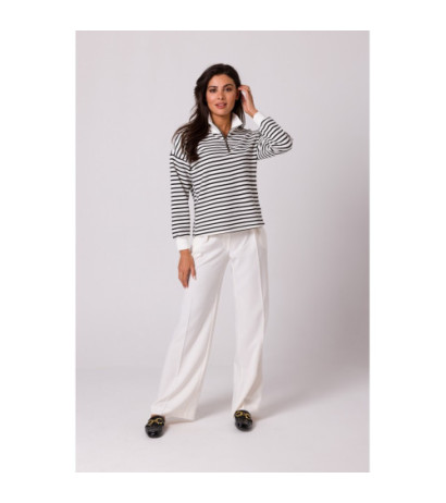 B250 Bluza w paski z wysokim kołnierzem - model 1