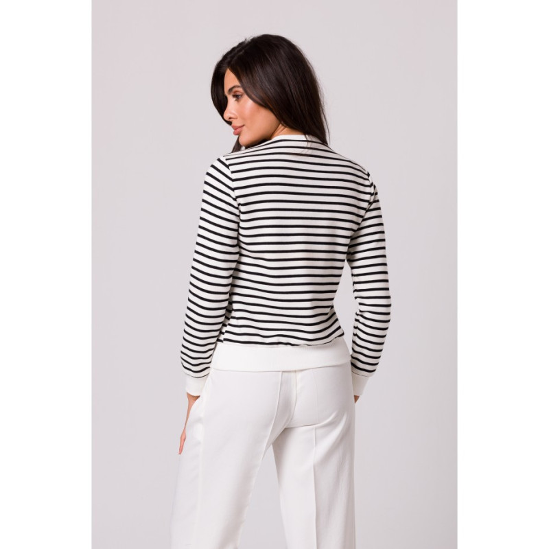 B251 Bluza w paski z ozdobnymi guzikami - model 1