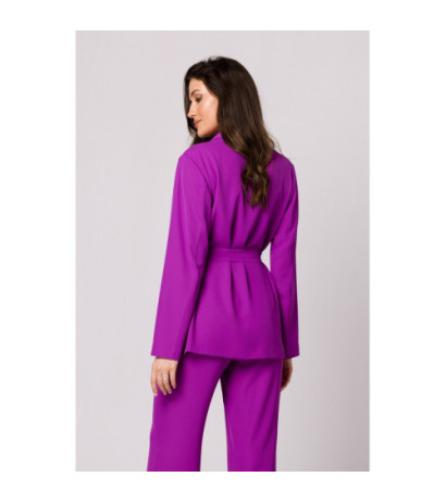 K161 Żakiet wiązany w pasie - lawendowy