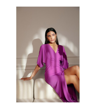 K163 Sukienka maxi - lawendowa