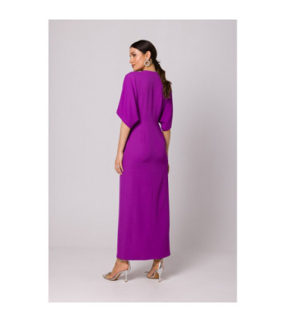 K163 Sukienka maxi - lawendowa