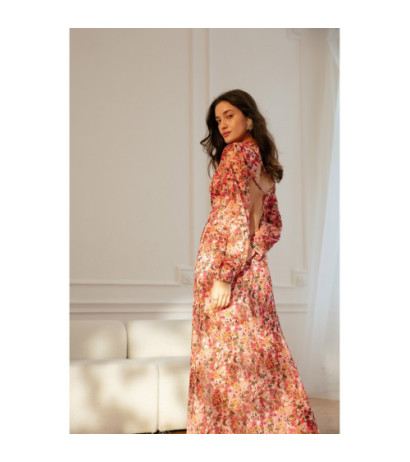 K165 Sukienka szyfonowa z odkrytymi plecami - model 1