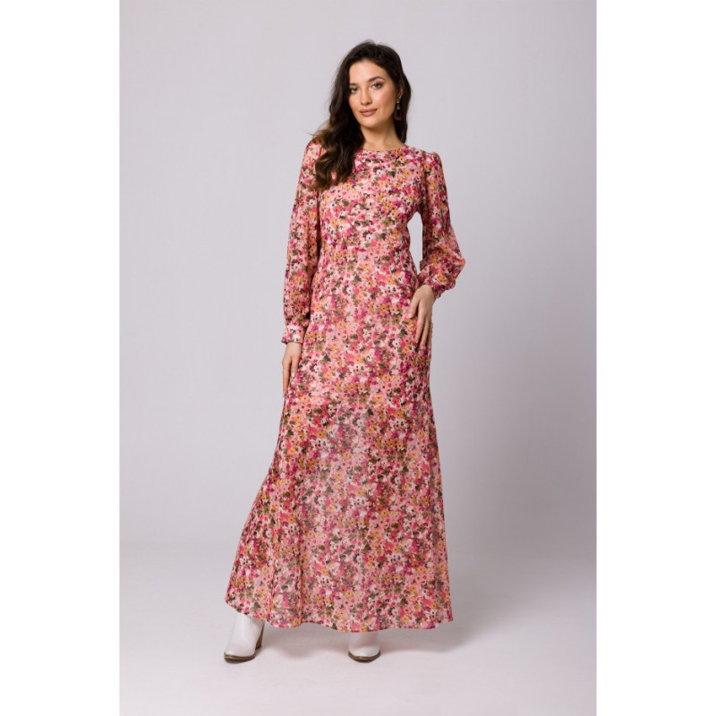 K165 Sukienka szyfonowa z odkrytymi plecami - model 1