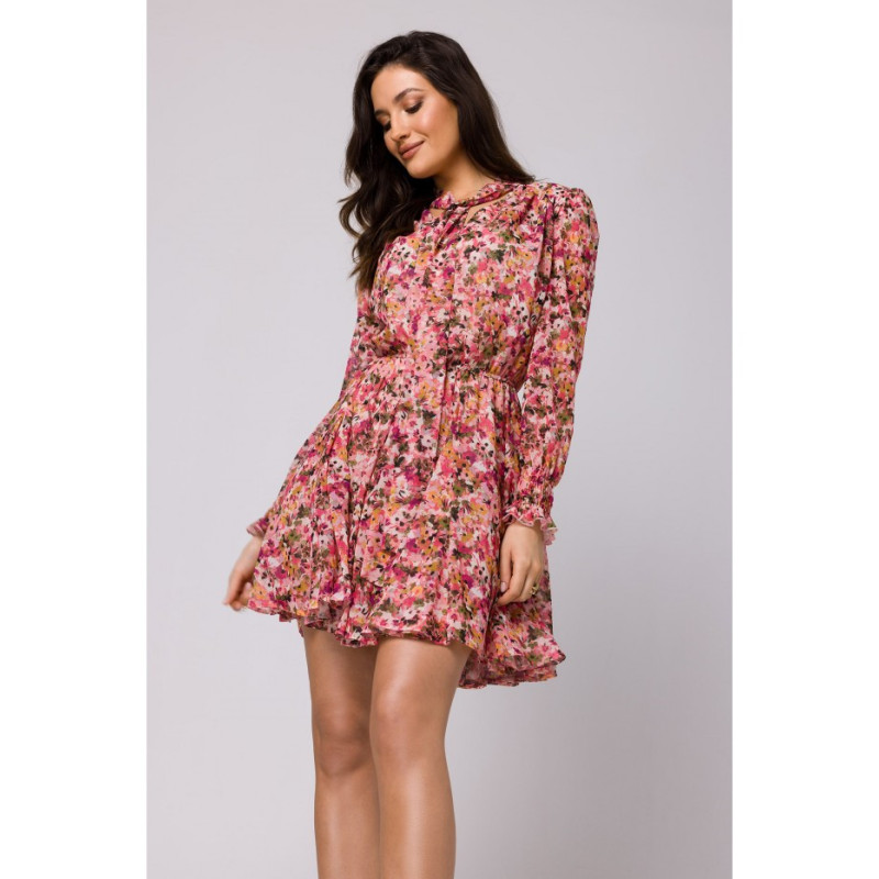 K167 Sukienka szyfonowa z klinami - model 1